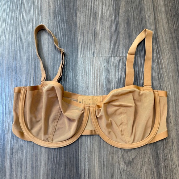 Cuup Mocha The Balconette Bra Mesh Nylon Spandex Size 34E - Picture 1 of 5